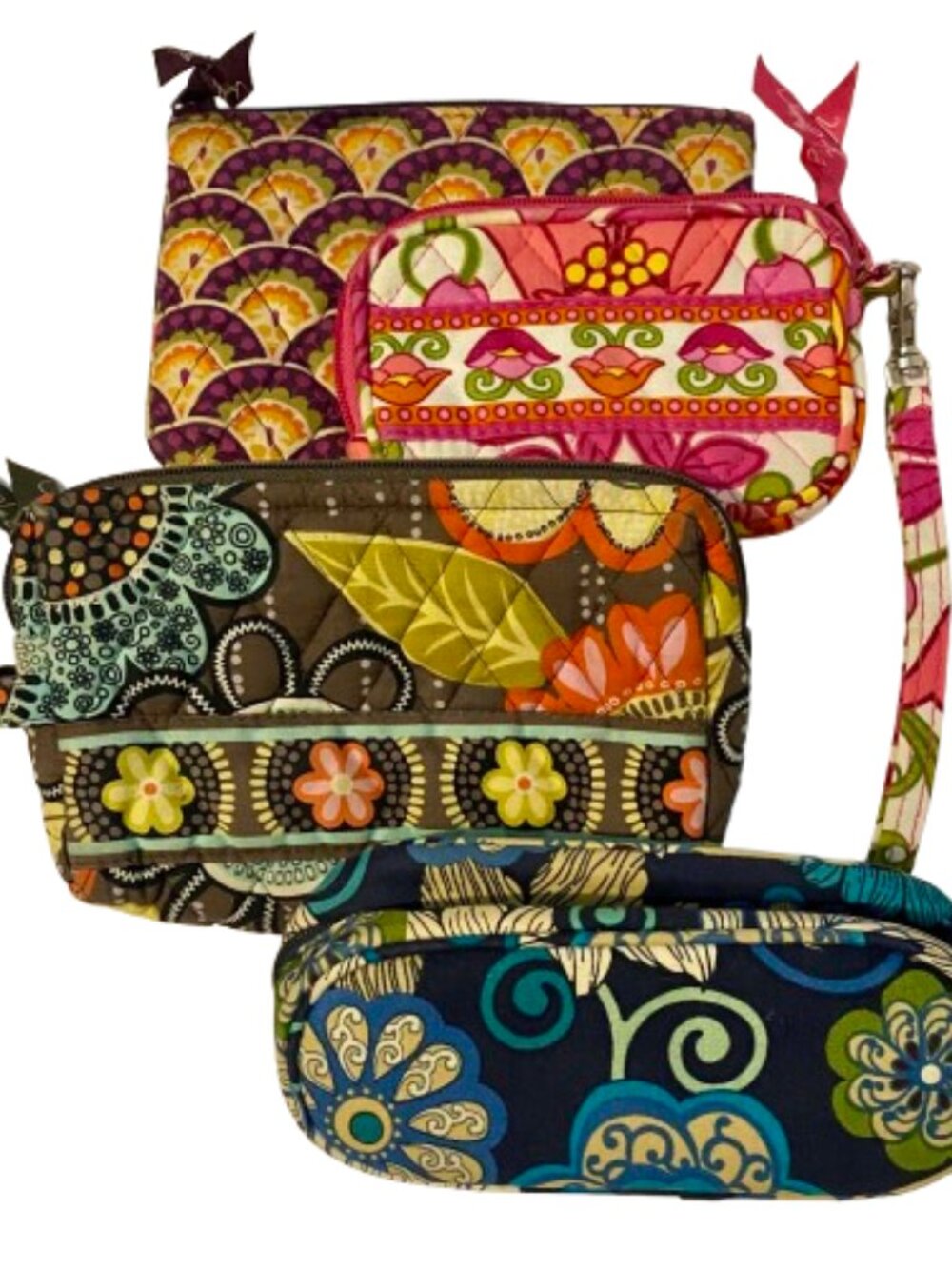 Vera Bradley Quilted Small Bags Collection of Four Various Prints Vegan